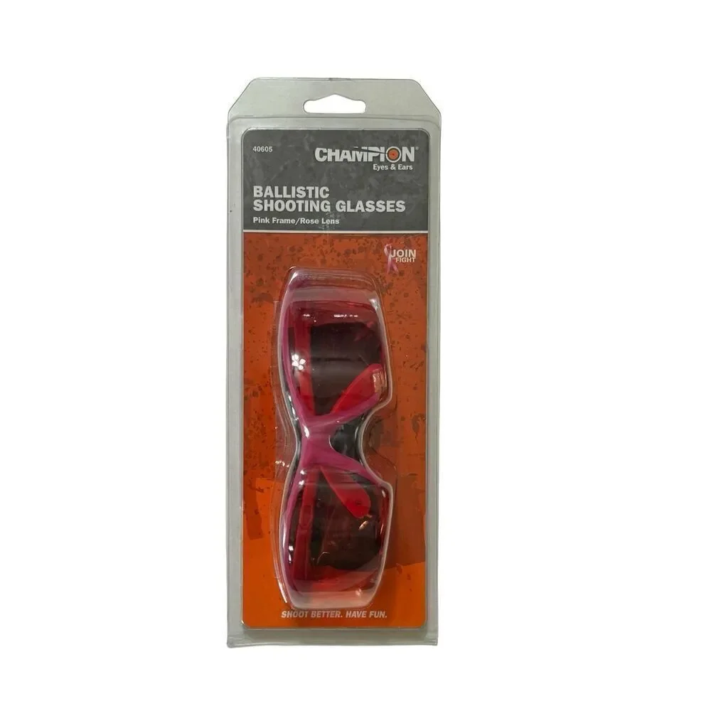 Champion Shooting Glasses with Ballistic Pink Open Frame (Rose Lens) New
